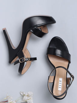 ELLE - Black Women Buckle Sandals