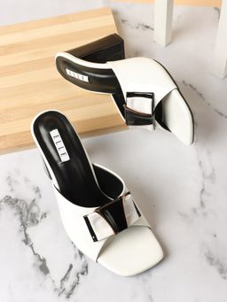 ELLE - White Solid Slip On Women Sandals