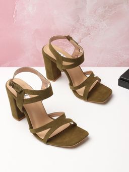ELLE - Olive Solid Buckle Women Sandals