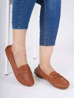 ELLE - Tan Women Slip On Loafers