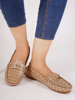 ELLE - Beige Women Slip On Loafers