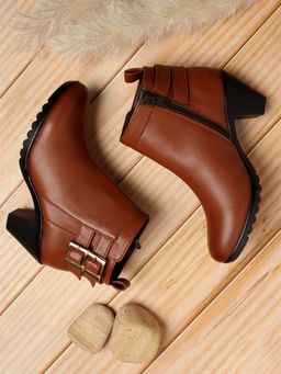 ELLE - Tan Women Zip Casual Boots