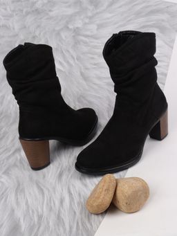 ELLE - Black Women Zip Casual Boots