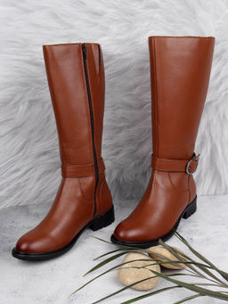 ELLE - Tan Women Zip Casual Boots