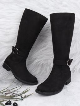 ELLE - Black Women Zip Casual Boots