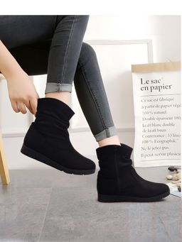 ELLE - Black Women Zip Casual Boots