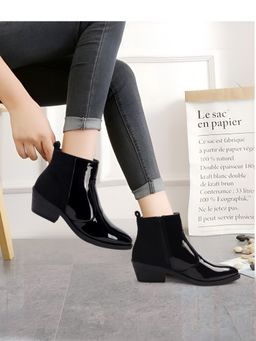 ELLE - Black Women Zip Casual Boots
