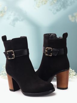 ELLE - Black Women Zip Casual Boots