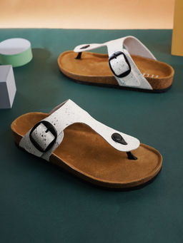ELLE - White Women Buckle Sandals