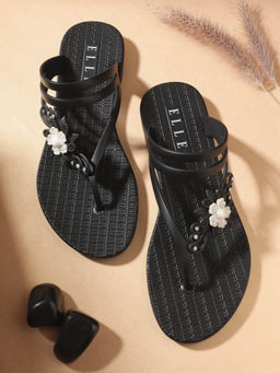 ELLE - Black Women Slip On Flipflops