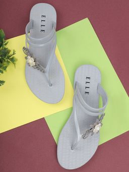 ELLE - Grey Women Slip On Flipflops