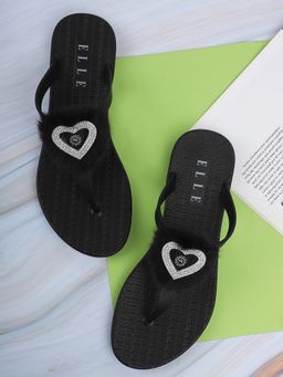 ELLE - Black Women Slip On Flipflops