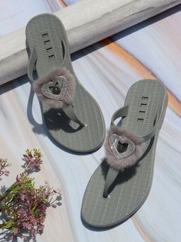 ELLE - Grey Women Slip On Flipflops