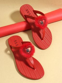 ELLE - Red Women Slip On Flipflops