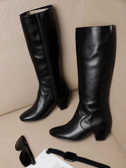 ELLE - Black Women Zip Casual Boots