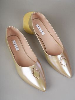 ELLE - Gold Women Slip On Ballerinas