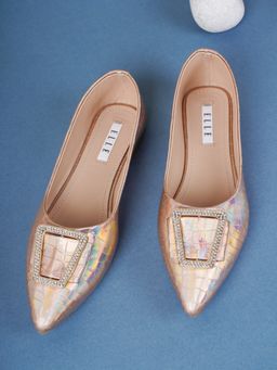 ELLE - Gold Women Slip On Ballerinas