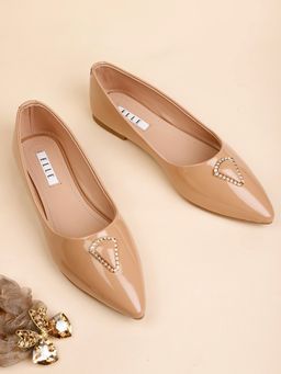 ELLE - Beige Women Slip On Ballerinas