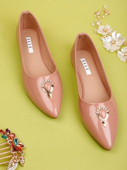 ELLE - Peach Women Slip On Ballerinas