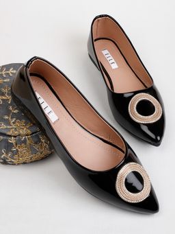 ELLE - Black Women Slip On Ballerinas