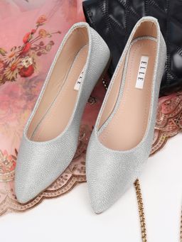 ELLE - Silver Women Slip On Ballerinas
