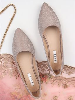 ELLE - Rose Gold Women Slip On Ballerinas