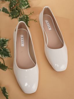 ELLE - White Women Slip On Ballerinas