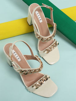 ELLE - White Women Buckle Sandals