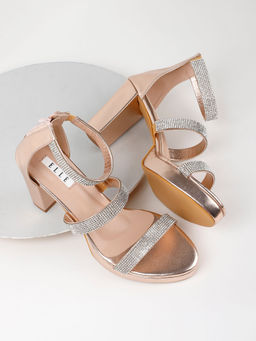 ELLE - Rose Gold Women Buckle Sandals