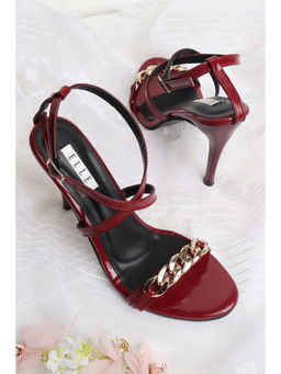 ELLE - Maroon Women Buckle Sandals