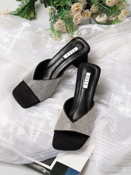 ELLE - Black Women Slip On Sandals