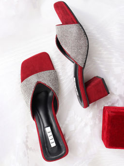 ELLE - Maroon Women Slip On Sandals