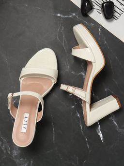 ELLE - White Women Buckle Sandals