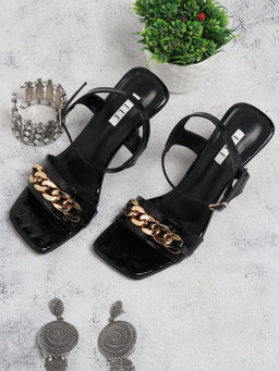 ELLE - Black Women Buckle Sandals