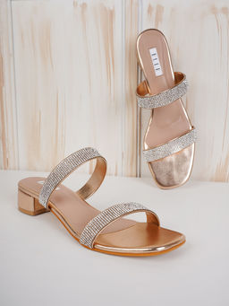 ELLE - Rose Gold Women Slip On Sandals