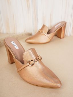 ELLE - Rose Gold Women Slip On Mules