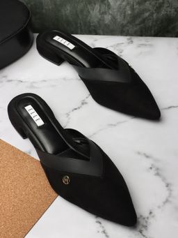 ELLE - Black Women Slip On Mules
