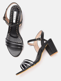 ELLE - Black Women Buckle Sandals