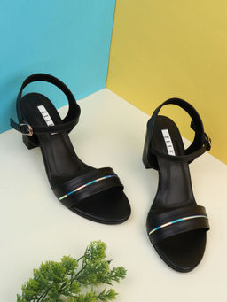 ELLE - Black Women Buckle Sandals