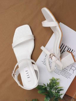 ELLE - White Women Buckle Sandals