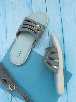 ELLE - Blue Women Slip On Sliders