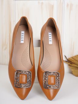 ELLE - Tan Women Slip On Ballerinas