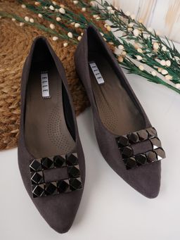 ELLE - Grey Women Slip On Ballerinas