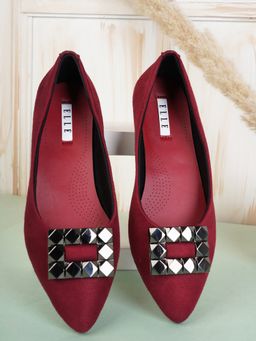 ELLE - Maroon Women Slip On Ballerinas