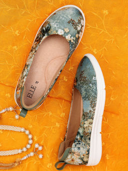 ELLE - Green Women Slip On Ballerinas