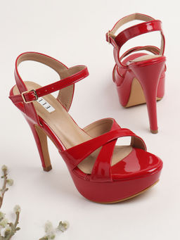 ELLE - Red Women Buckle Sandals