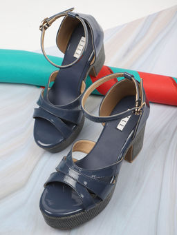 ELLE - Navy Blue Women Buckle Sandals