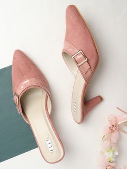 ELLE - Peach Women Buckle Mules