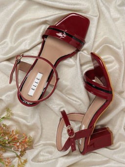 ELLE - Maroon Women Buckle Sandals