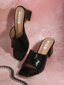 ELLE - Black Women Slip On Sandals